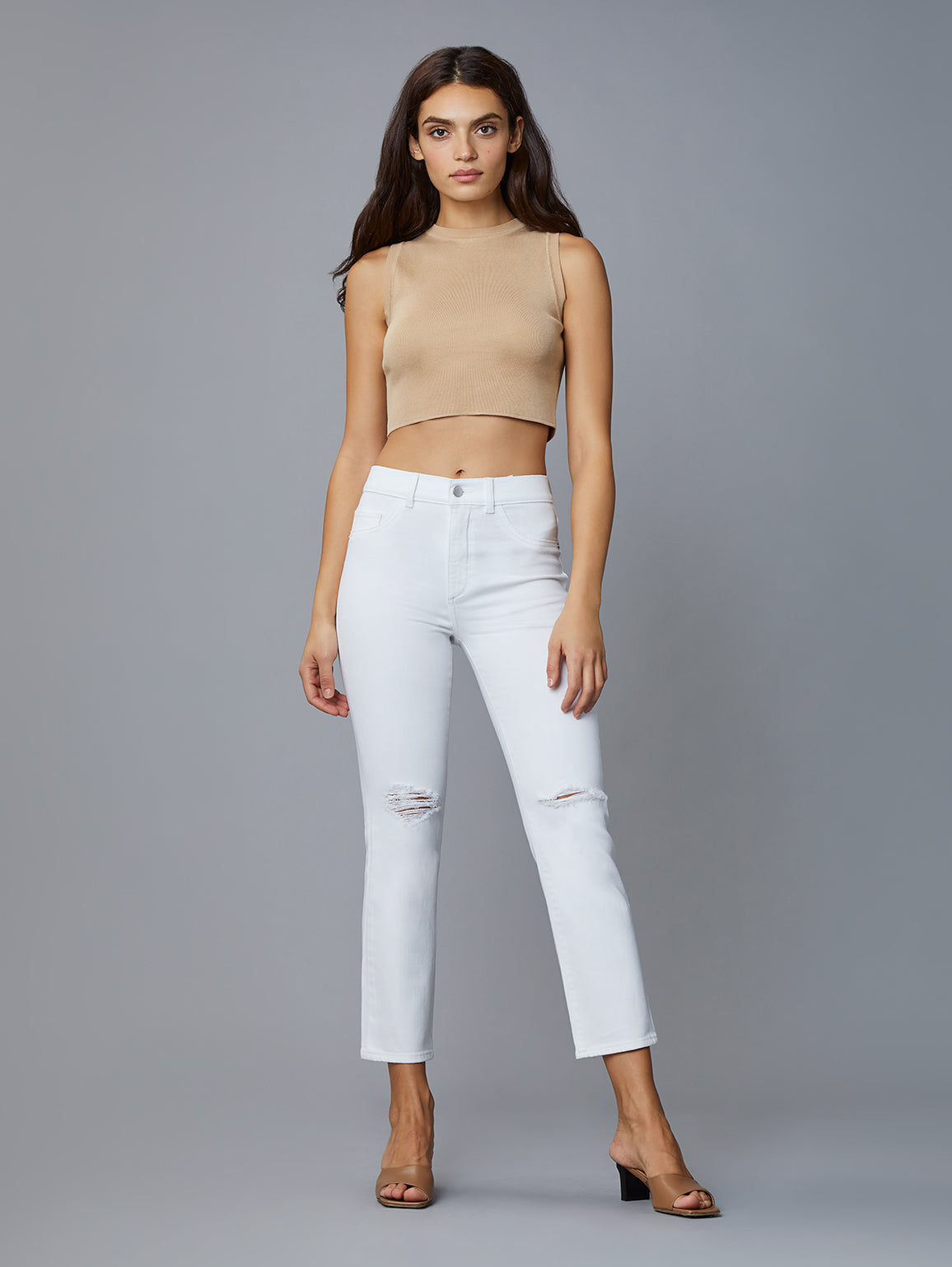 Patti Straight White Distressed