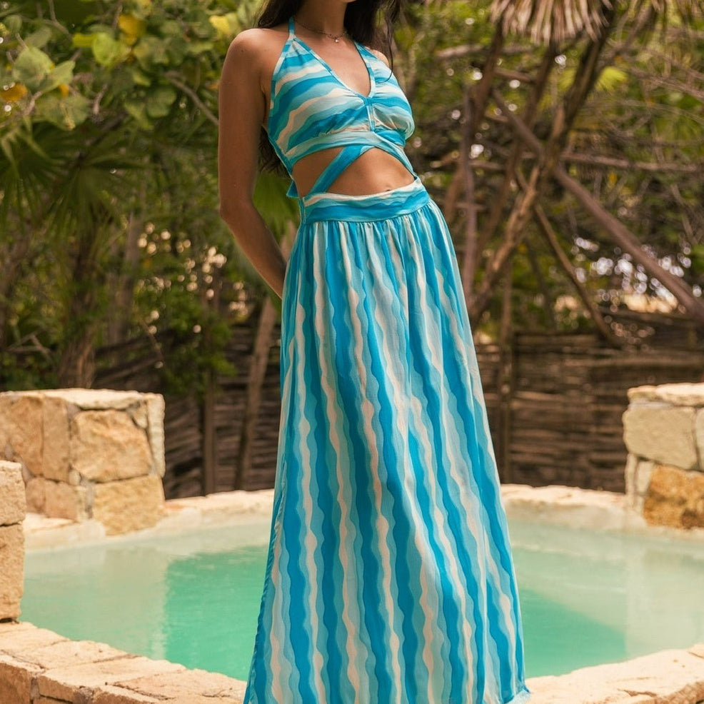 Vestido Waves - Color Platino