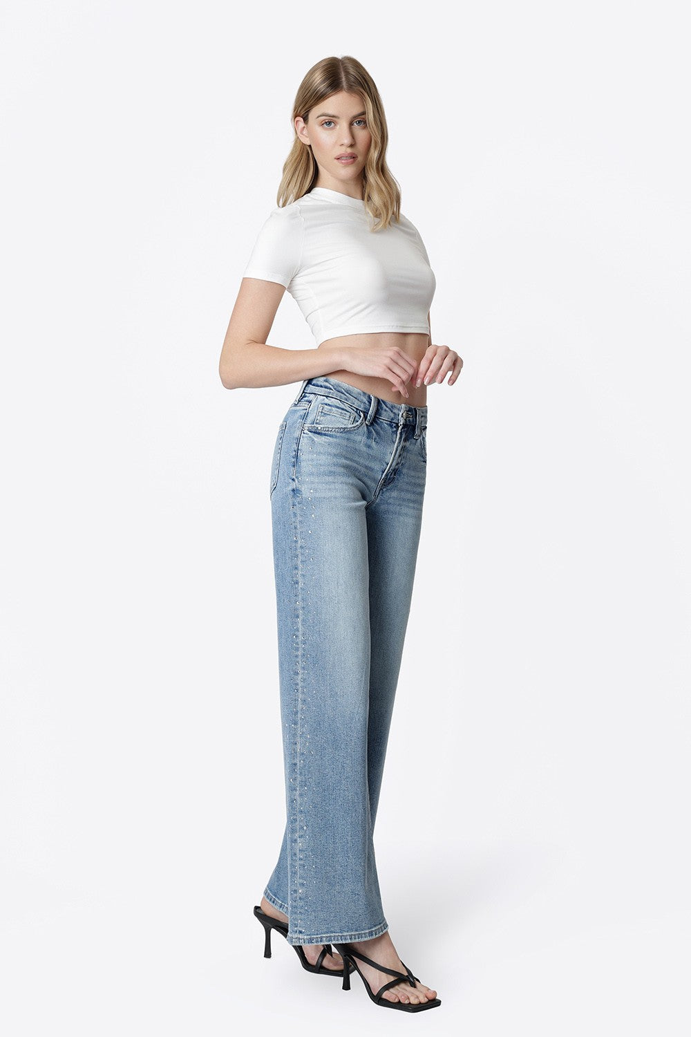 Jeans High Rise Wide Glow
