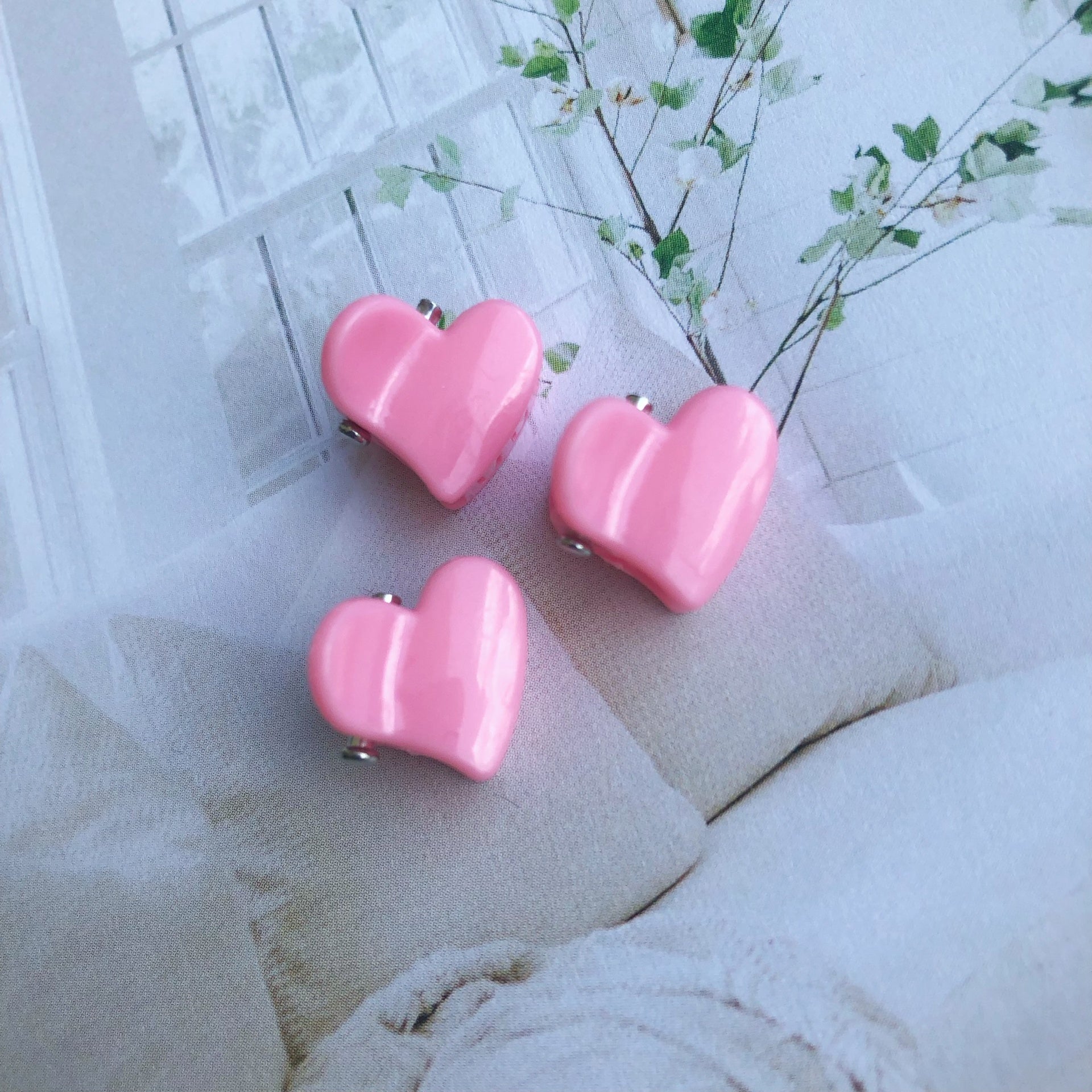 Mini Gancho Corazón Pq. - Color Platino