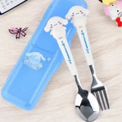 Set tenedor y cuchara Kitty - Color Platino