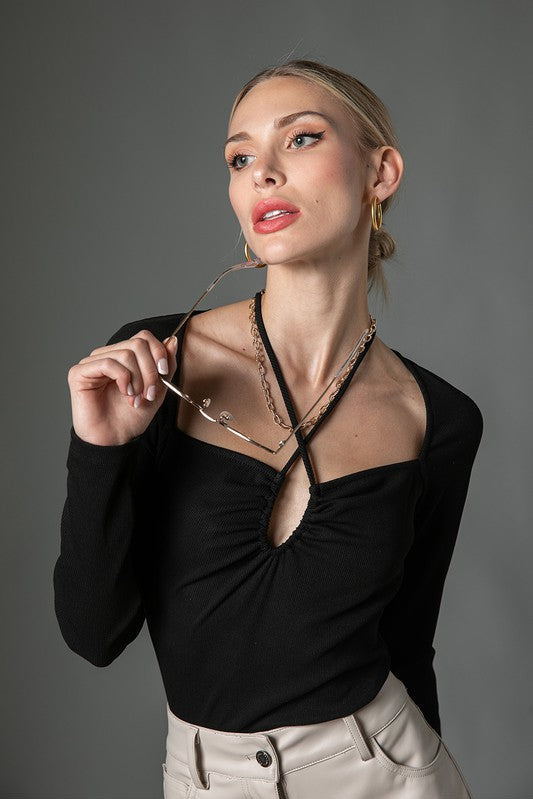 Top Manga Larga Con Tirantes Ajustables