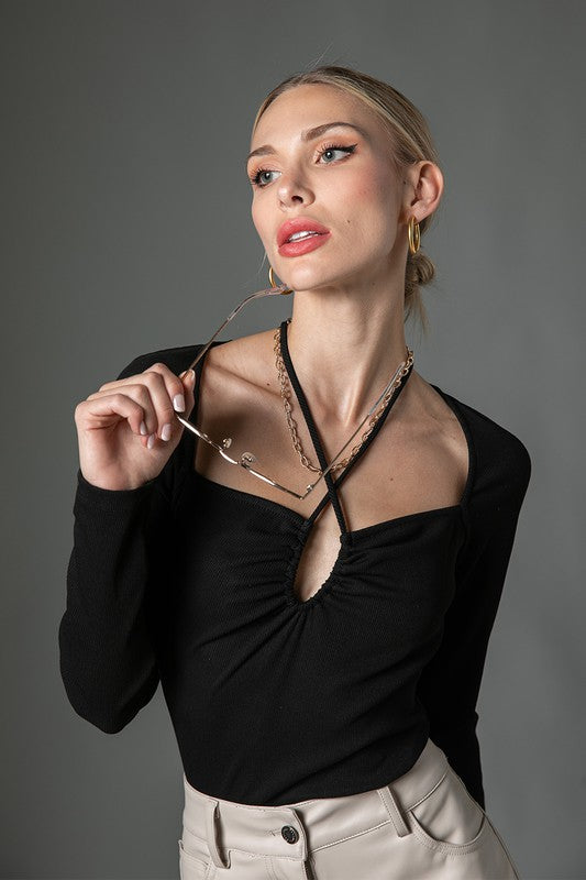 Top Manga Larga Con Tirantes Ajustables