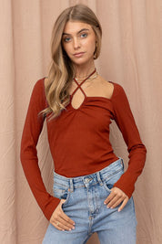 Top Manga Larga Con Tirantes Ajustables