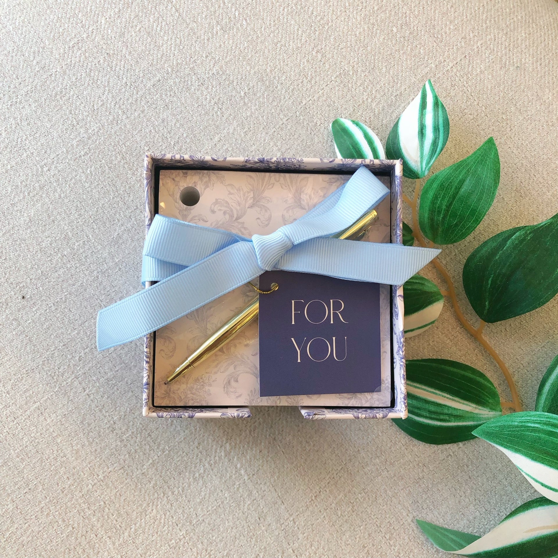 Set Notas C/Pluma - Color Platino