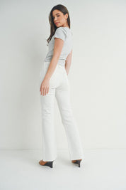 Jeans Flare With - Color Platino