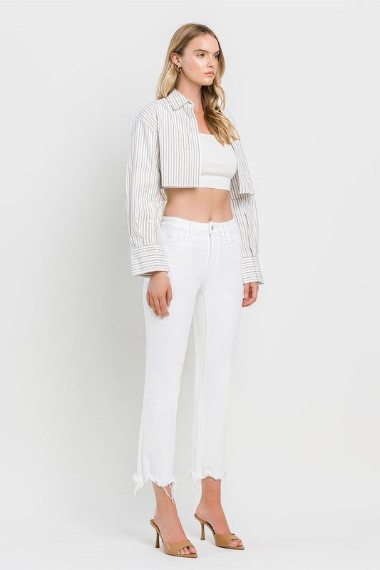 Jeans High Rise Uneven Raw