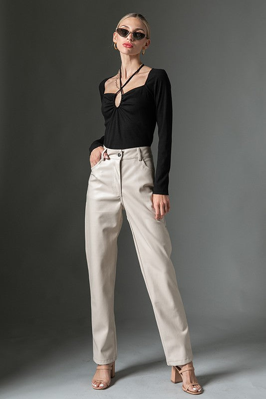 Top Manga Larga Con Tirantes Ajustables