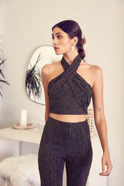 Top De Punto Negro/Dorado