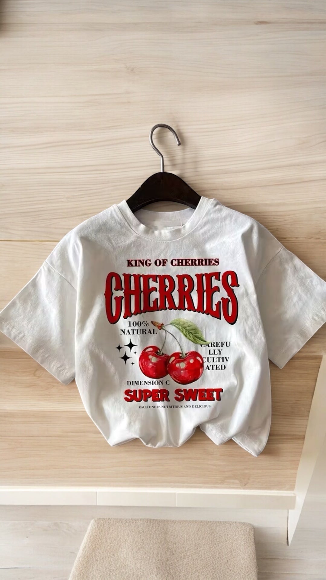Camiseta Cherries - Color Platino