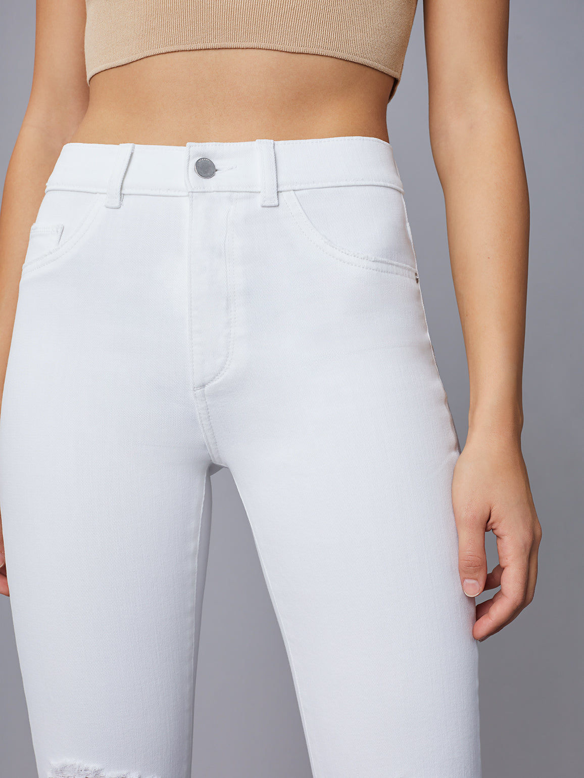 Patti Straight White Distressed