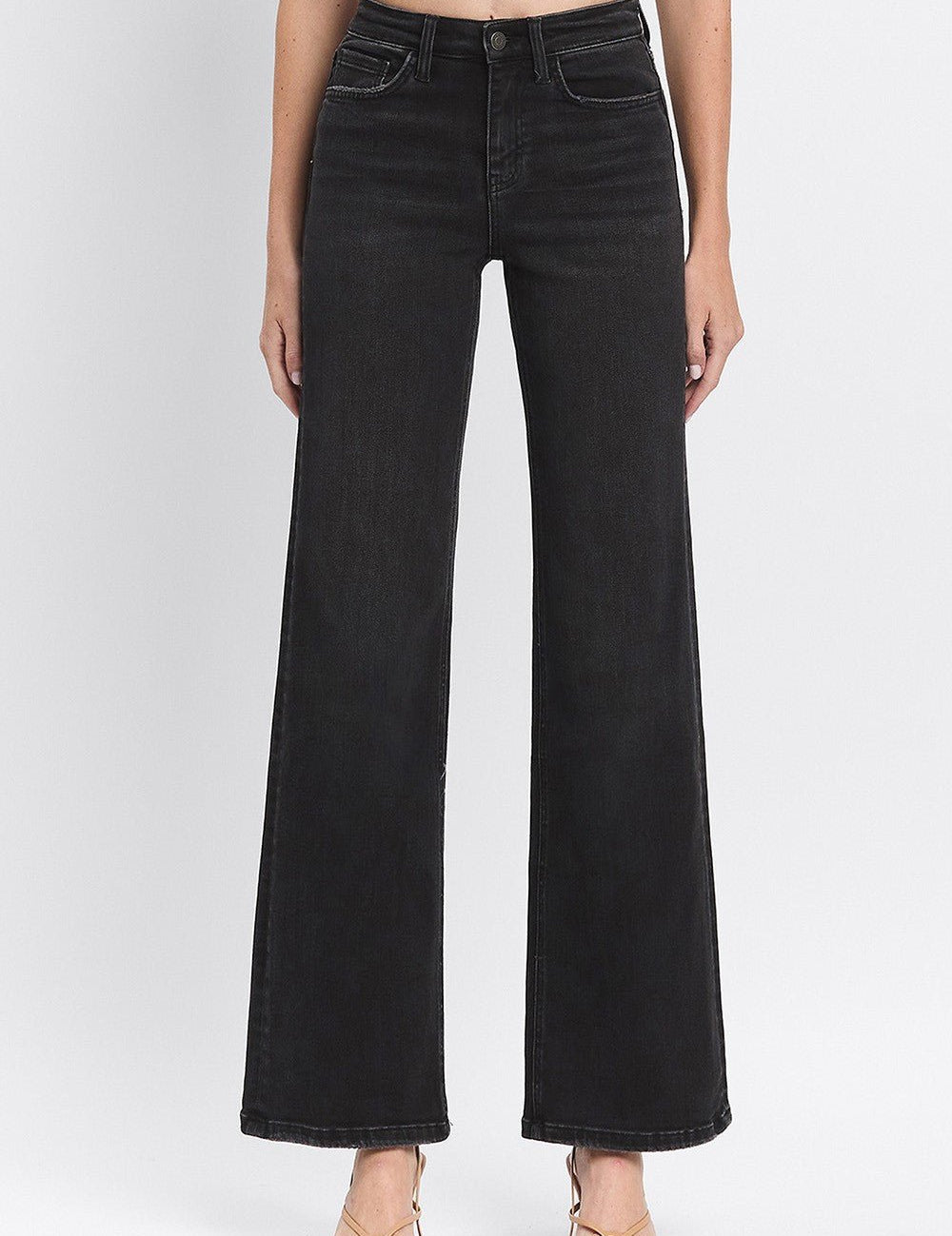 Jeans High Rise Losse Fit - Color Platino