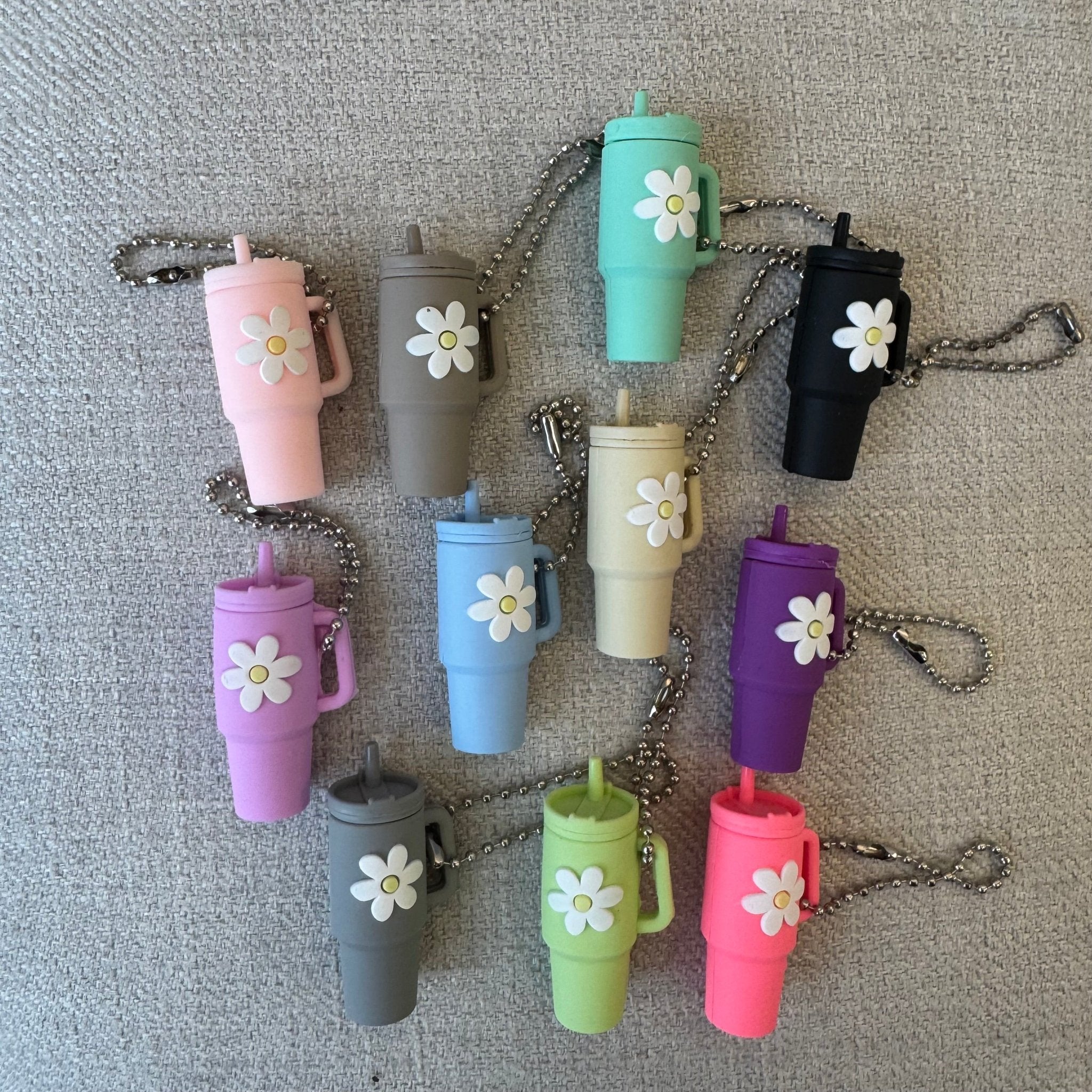 Llavero Flor - Color Platino