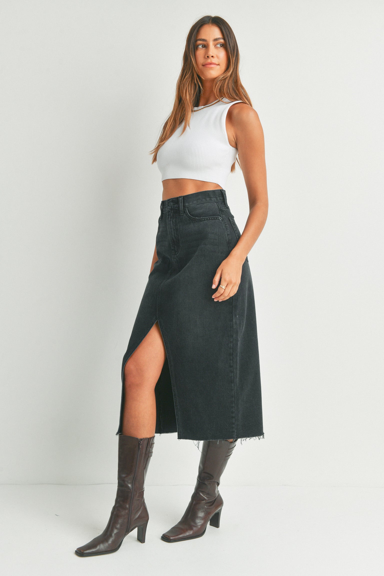 Falda Open Slit Midi