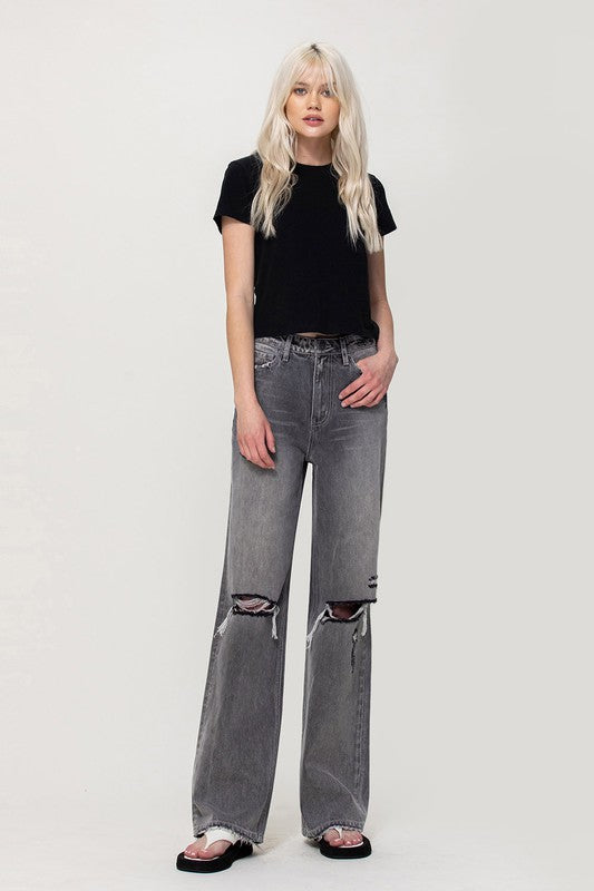 Jeans Flare Grande Tiro Alto
