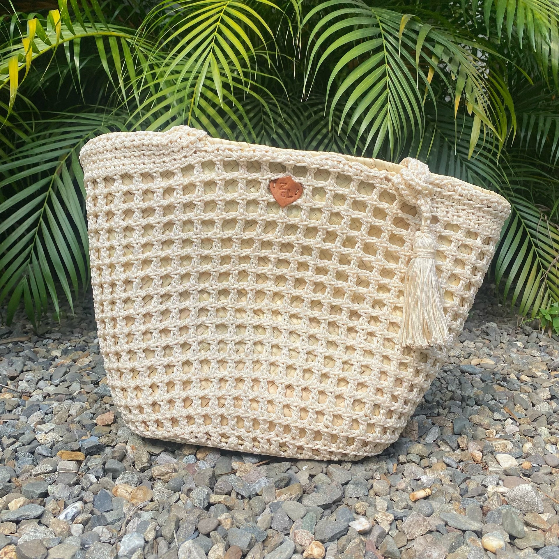 Bolso Playa Dessin - Color Platino