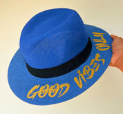 Sombrero Allie azul - Color Platino