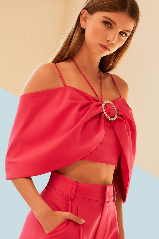 Crop top Celia - Color Platino